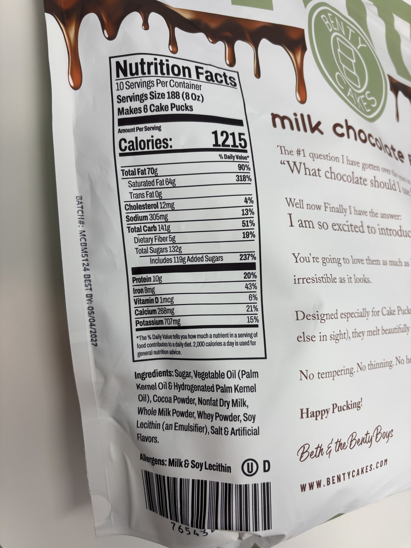 Benty Melts Single Pack Milk or White Chocolate 5LB