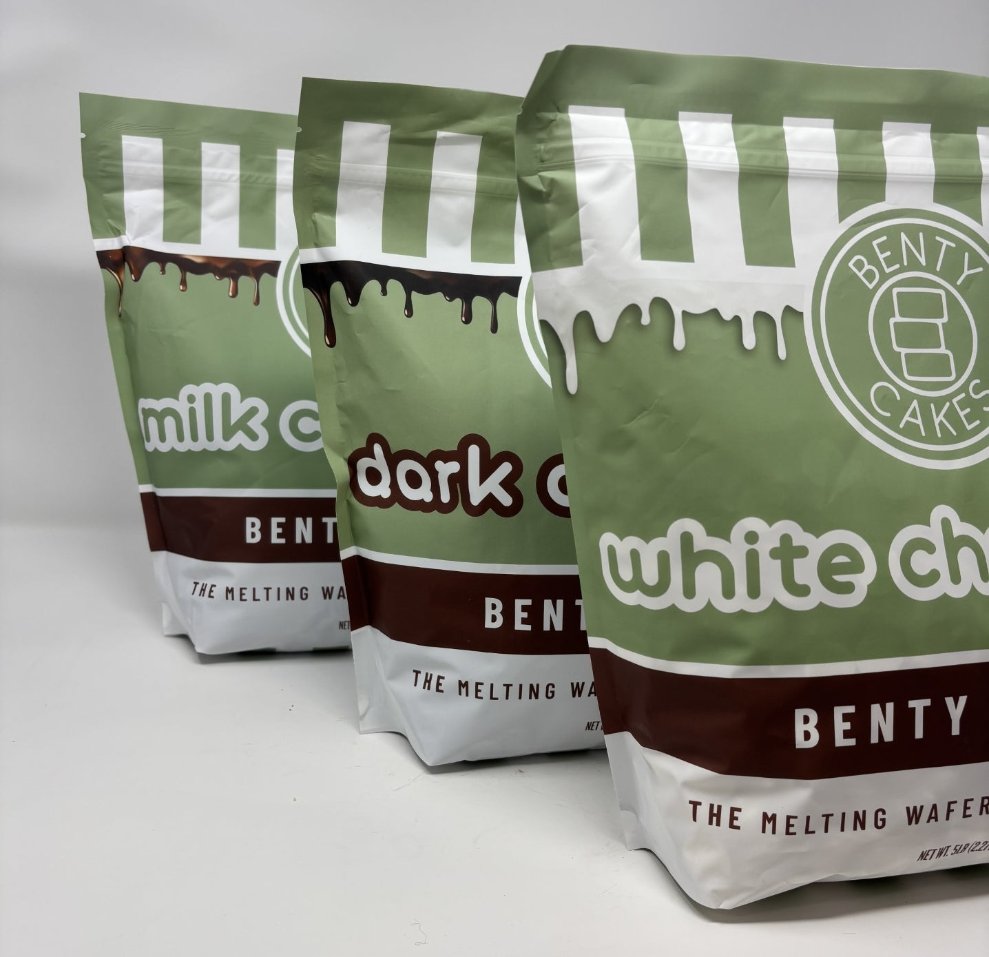 Benty Melts 3 Pack - Your Choice of 3 - Milk, White and/or Dark Chocolate (5LB each)